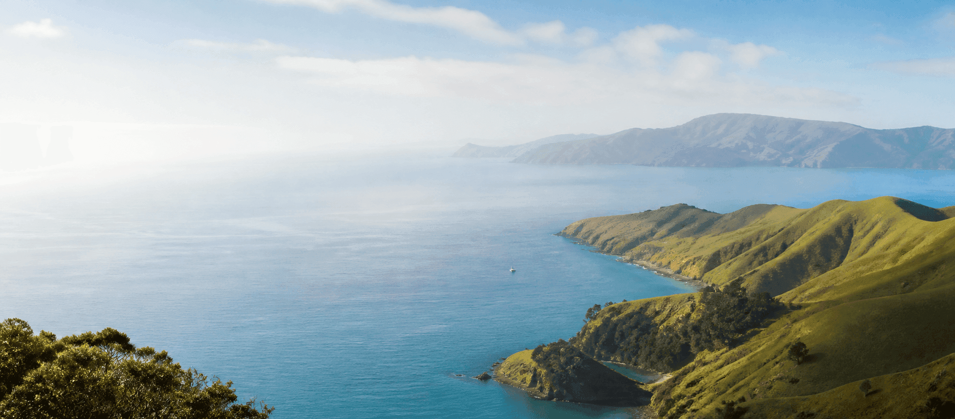 Banks Peninsula coastline and open Pacific water