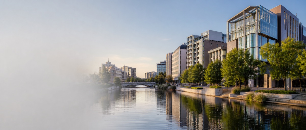 Central Christchurch offices beside the Avon River